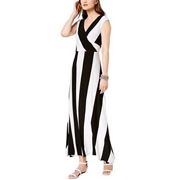 Striped Cap Sleeve Maxi Dress - Picture 2 of 5